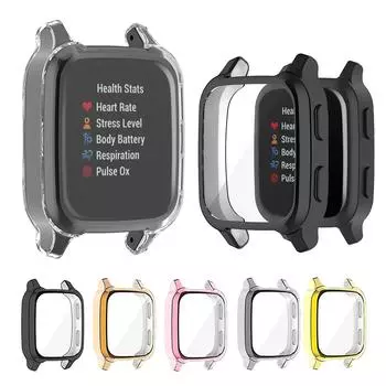Гальванический защитный чехол из ТПУ для Garmin Venu SQ/Venu SQ Music, защитная пленка для экрана с полным покрытием, бампер прозрачный белый