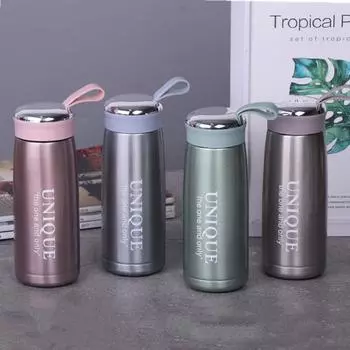 Гальванизированное покрытие Силиконовая ручка Термос Чашка Домашняя карманная версия Портативная термос Чашка 280ml