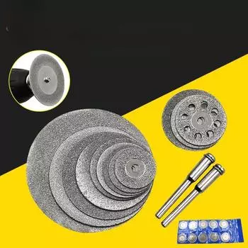 Гальванизированные алмазные отрезные диски и шлифовальные лезвия для нефрита и металла 16mm without hole (10 pieces + 2 rods)
