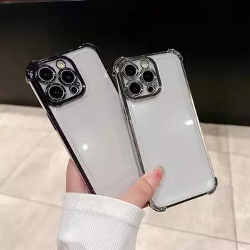 Гальванизированные четырехугольные прозрачные защитные чехлы для телефонов Samsung Cover Samsung F22 фиолетовый