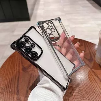 Гальванизированные четырехугольные прозрачные защитные чехлы для телефонов с защитой от падения для Xiaomi Poco Redmi Cover Redmi Note 13 4G чёрный