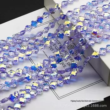 Гальванизированные хрустальные бусины в форме четырехлистного клевера для создания украшений и аксессуаров для волос своими руками. 8mm