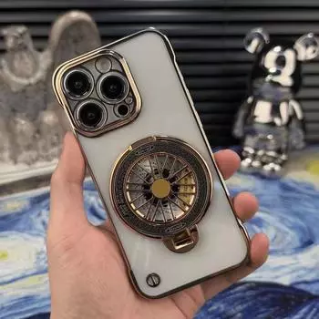 Гальванизированный безрамочный гиромагнитный присосочный кронштейн подходит для чехла для мобильного телефона iPhone 16, прозрачного чехла для мобильного телефона Apple 15 1413. iPhone16PRO MAX