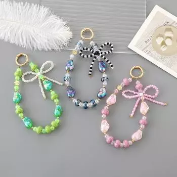 Гальванизированный браслет из бисера, телефонная цепочка, цветной шнурок, мобильное устройство, анти-потеря, подвесной ремешок, брелок, брелоки, ремешок на запястье