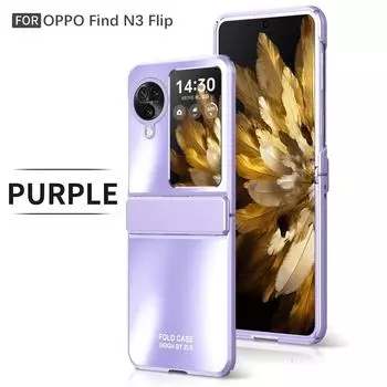 Гальванизированный жесткий бронированный чехол для телефона для OPPO Find N3 Flip 5G N3flip Findn3flip, защита от падения, противоударный шарнирный чехол OPPO Find N3 Flip фиолетовый