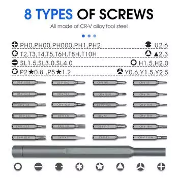 GALACOK 25 In 1 Screwdriver Set Magnetic Phillips Torx Hex Precision Screw Bits Removable Household Repair Hand Tools For Phone