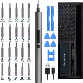 Galacok 28/65 в 1 набор прецизионных электрических отверток с 54 магнитными битами 2 настройки крутящего момента для ремонта часов с камерой телефона