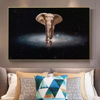 Галактика Андромеды Фото Современное настенное искусство Печать на холсте Плакат Причудливая картина с изображением слона для гостиной Домашний декор Cuadros 21x30cm No Framed