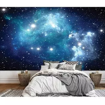 Галактика Звездное Настенное Фотообои Съемные Звездное Небо Наклейки На Стены Современная Гостиная Спальня Домашний Декор Обои 200 cm(W) x 140 cm(H)