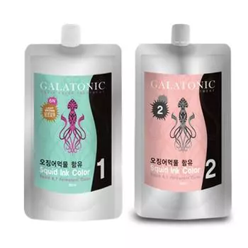 Galatonic Squid Ink Color Gray Hair Dye 1st agent 500ml + 2nd agent 500ml, 6N light brown, 1 set