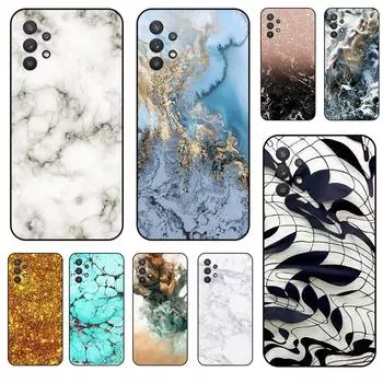 Galaxy A32 5G 6,5 дюйма с текстурированной мраморной прожилкой; Черный Prime Довольно водонепроницаемый мягкий чехол для мужского мобильного чехла Galaxy A32 4G ForSamsungA32 4G 6.4