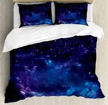 Galaxy Comforter Sets, 3D Outer Space Themed Bedding, All-Season Quilted Duvet, for Children Boy Girl Teen Kids with Pillow Sham EU single(135x200cm)