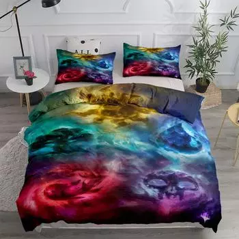 Galaxy Mana Duvet Cover Set King Queen Double Full Twin Single Size Bed Linen Set EU single(135x200cm)