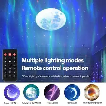 Galaxy Star Projector Starry Sky Night Light Northern Light Потолочный проектор Пульт дистанционного управления Украшение интерьера Рождественский подарок 10W USB Plug