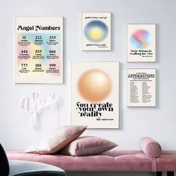 Галерея Манифест Настенный канал и плакат Позитивное искусство Печать Правила привлечения Живопись Картины 21cm30cm NoFrame