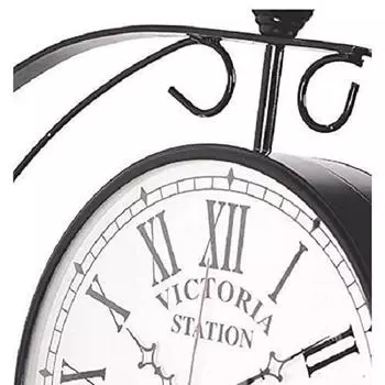 Галерея вариантов Лондон Винтаж Виктория Металлические двухсторонние аналоговые настенные часы с циферблатом (Белый циферблат, 8 дюймов)