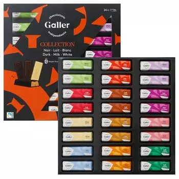 Galler Galley Шоколадный подарочный мини-бар 24 предмета 2025 Новый день сладости сувенир Популярные сладости подарок Роскошный шоколад в индивидуальной упаковке на год оранжевый