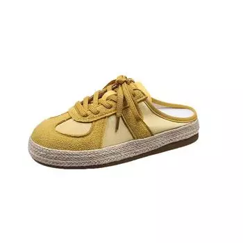 Galoa 2025 summer new half-slippers women s comfortable German training shoes lazy straw one-pedal fisherman shoes 35