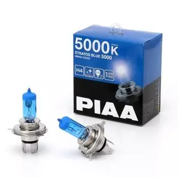 Галогенная лампа PIAA для фар/противотуманных фар H4 5000K Strass Blue, совместимая с техосмотром транспортного средства, 2 шт., 12 В, 60/55 Вт (Эквивалент 130/120 Вт) Предоставляется на 1 год