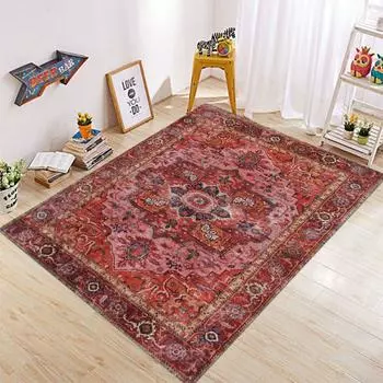 Galore Oriental Terracotta Beige Boho Area Rug Эстетические цветочные ковры для гостиной, коврик для двери, для наружного и внутреннего напольного декора 40X60cm-16x24in