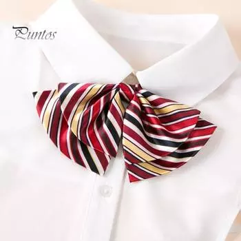 Галстук-бабочка в полоску с цветными блоками, двухслойный галстук-бабочка для банков, деловой костюм стюардесс, униформа, предварительно завязанный галстук-бабочка J