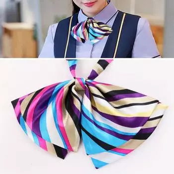 Галстук-бабочка в полоску с цветными блоками, двухслойный галстук-бабочка для банков, деловой костюм стюардесс, униформа, предварительно завязанный галстук-бабочка J