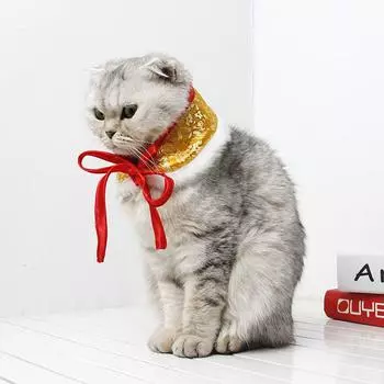Галстук-бантик для домашних животных, новогодний галстук в стиле китайской династии Тан для кошек, собак, щенков S красный