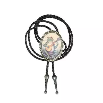 Галстук-боло с лягушками банджо, ковбойский галстук, мужской ковбойский галстук-боло в стиле вестерн, кожаные аксессуары для галстука, аксессуары для джинсового галстука банджо