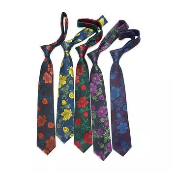 Галстук из жаккардового переплетения высокой плотности, мужской, повседневный, деловой, ретро, большой, цветочный, широкая версия, 7 см красный