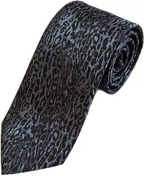 Галстук Plus с леопардовым принтом Сделано в Японии Kyoto Nishijin Ori Доступно 3 размера Ширина меча Синий [D Arts] (Стандартный 8 см, серый)