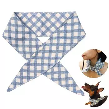 Галстук с карманом для пакета со льдом, защита от тепла, защита от ультрафиолета, размер S, для малышей, для маленьких собак, темно-синий, клетчатый