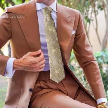 Галстук с ярким ретро-принтом, яркий цветной повседневный галстук, деловой, формальный, для торжественных случаев, костюмный галстук, аксессуар для свадебной вечеринки E