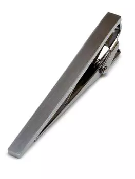 Галстук, сделанный из атласной крокодиловой кожи [Tabarat], булавка, мужской, Япония, латунь, готовая, (Черное серебро)