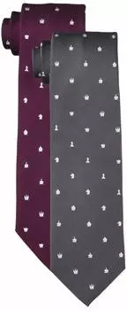 Галстук Tie The Game, набор из 2 цветов, винно-серый, ширина меча 7 см, длина 142 см [Fortuna Tokyo] 06. Мужской FT-TSET06 Красный/Темный