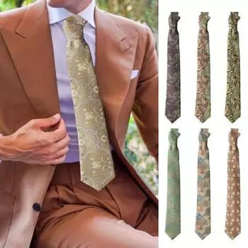 Галстук Яркий ретро принт Яркий цвет Повседневный галстук Деловой официальный случай D