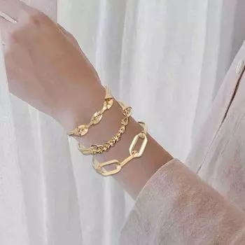 Галстуки подарок для женщин держатель для хвоста металлическая цепочка веревка для волос корейский стиль кольцо для волос резинки для волос gold-3pcs/set