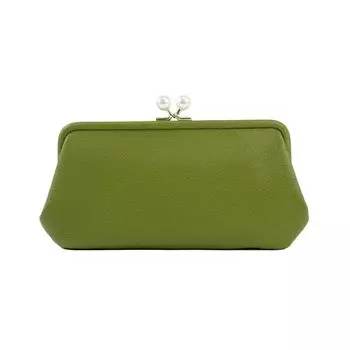 Gamaguchi Long Gamaguchi Goat Genuine Goat Large Green Brand [Perke] Кошелек, Кошелек, Кошелек, Кожа, Женский, Кожа, Кожа, Милый, Емкость,