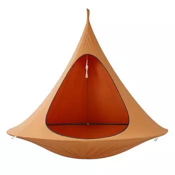 Гамак CAWKAY Подвесной стул UFO Конический подвесной тент Качели Садовый гамак Для помещений На открытом воздухе Овальный Кемпинг (Оранжевый, 150150см) оранжевый