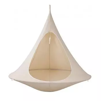 Гамак CAWKAY Подвесной стул UFO Конический подвесной тент Качели Садовый гамак Для помещений На открытом воздухе Овальный Кемпинг (Белый, 150150см) белый