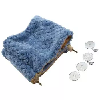 Гамак для домашних животных для маленьких животных, двойная толстая плюшевая теплая кровать для хомяка, домик-гнездо, спальный мешок, подвесные кровати на дереве, гнездо для домашних животных S синий