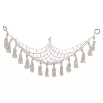 Гамак для хранения, треугольный, в стиле бохо, хлопковая веревка, плетеная сетка для хранения чучел животных для мальчиков
