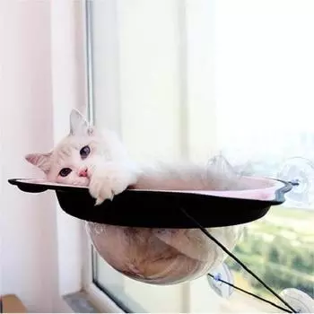 Гамак для кошек с креплением на окно, присоска для кошачьего гнезда, гамак для кошек, экономия места, подвесное гнездо, сиденье для отдыха на подоконнике серый