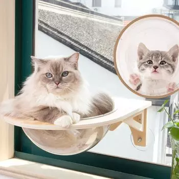 Гамак для кошек Shinyever, гамак для кошек, окошко для прогулок, космический корабль, присоска, прозрачный гамак для кошек, окошко для кровати, гамак для кошек