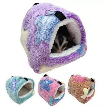 Гамак для маленьких животных, палатка, сохраняющее тепло, гнездо, спальная кровать, хомяк, морская свинка, белка, маленькие клетки для домашних животных M розовый/синий