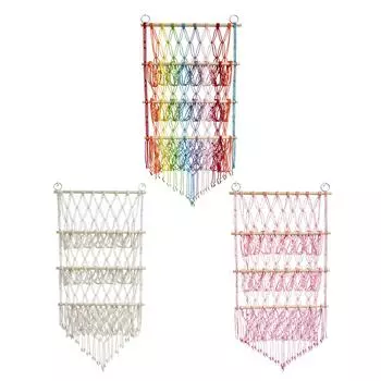 Гамак для мягких игрушек, сетка для игрушек в стиле бохо, макраме, органайзер, держатель, настенное подвесное хранилище для детской спальни, гостиной