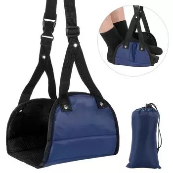 Гамак для ног для путешествий в самолете, портативная подставка для ног с регулируемыми ремнями из пены с эффектом памяти чёрный