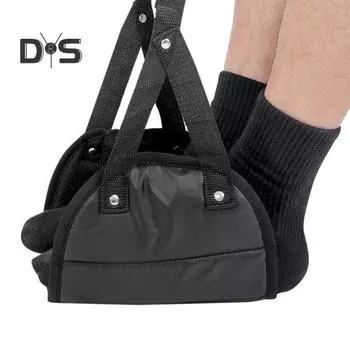 Гамак для ног в самолете, регулируемая длина, широкая платформа, основание, подставка для ног, портативный, легкий, для офиса, под столом, для отдыха ног, гамак, необходимые вещи для путешествий чёрный