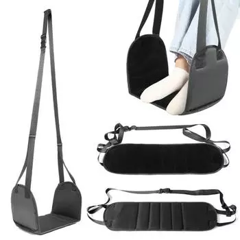 Гамак для ног в самолете, регулируемая длина, широкая платформа, основание, подставка для ног, портативный офисный гамак для отдыха ног, устанавливаемый под столом, необходимые вещи для путешествий