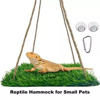 Гамак для рептилий с регулируемой веревкой, искусственная подвесная кровать, коврик для качелей для маленьких домашних животных, игрушка-платформа для скалолазания Square