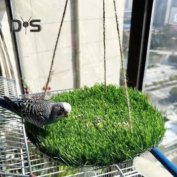 Гамак для рептилий с регулируемым тросом, искусственная подвесная кровать, коврик для качелей для маленьких домашних животных, платформа для скалолазания, игрушка для ящериц, бородатых агам, хамелеонов, хомяков Square